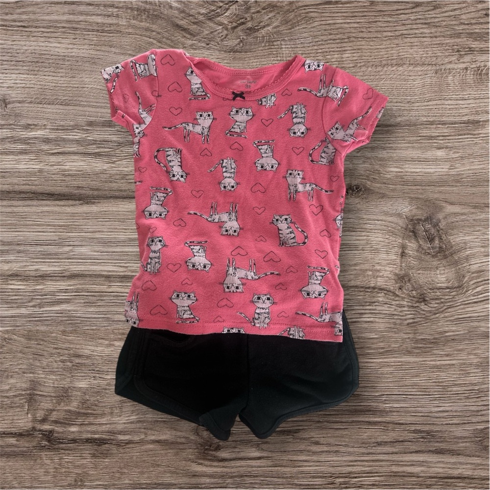 Kids Pink and Black Animal Print Matching Set